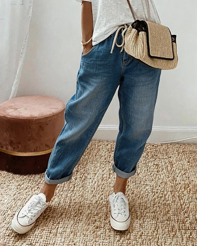 Jeansy Casual Retro Postarzane