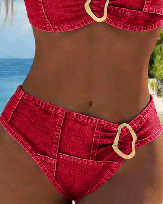 Bikini Podwiązka Metalowa Klamra Dwuczęściowy