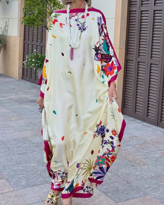 Sukienka Off-Shoulder Kontrast Luźny Wakacje