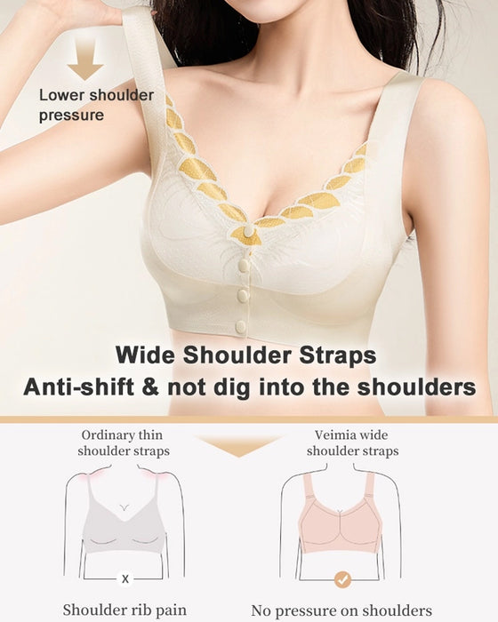 Biustonosz Z Przodu Zapięcie Satyna Koronka