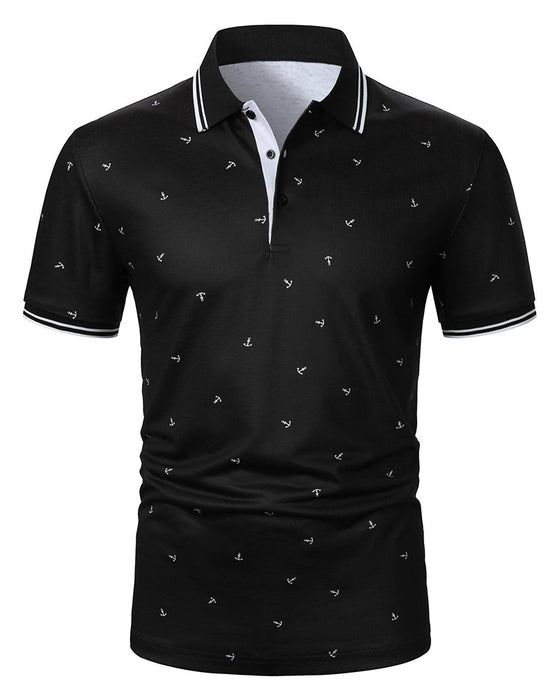 T-Shirt Kołnierz Polo Wzór Strzałka Casual