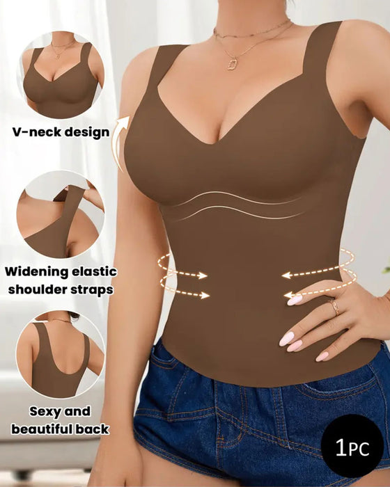Top Shapewear Szeroki Pasek Dekolt V