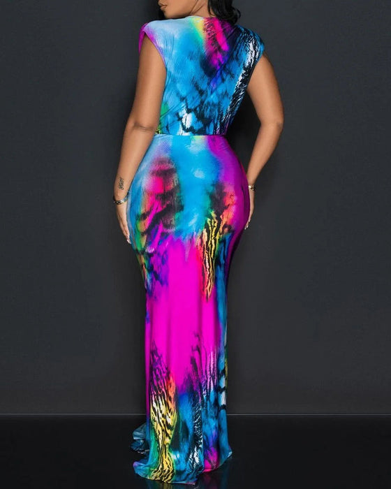 Sukienka bez rękawów z wciąganą talią