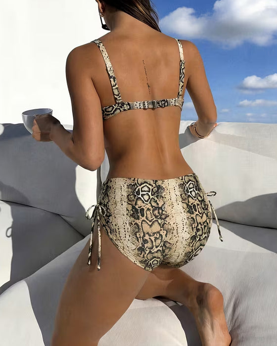 Bikini Skóra Węża Wysoki Stan
