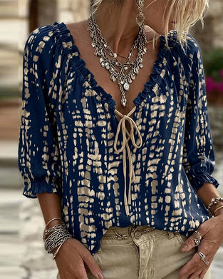 Bluzka Bohemian Ruffle Wiązanie