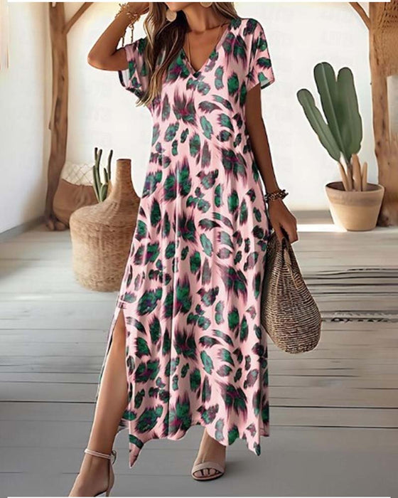 Spódnica z dekoltem V i nadrukiem