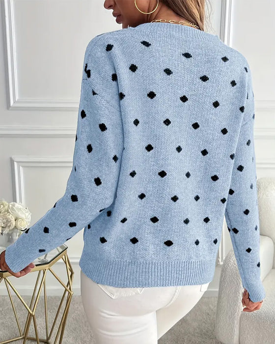 Pulower Okrągły Dekolt Długi Rękaw