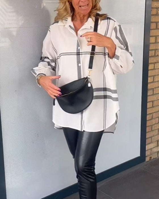 Koszula w kratę z guzikami