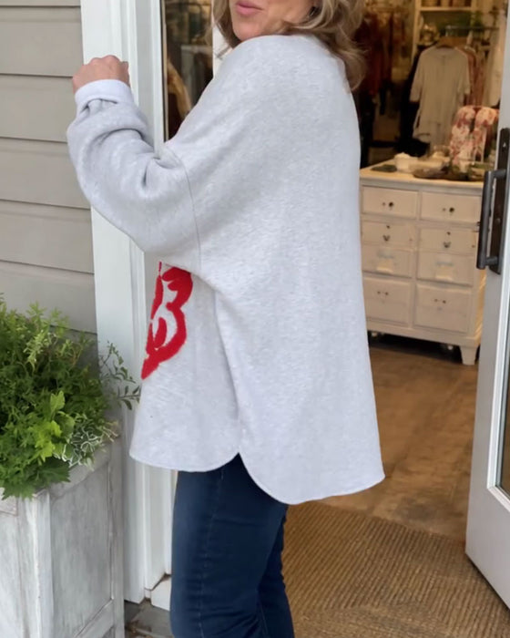 Sweatshirt Stylowy Święty Mikołaj Luźny