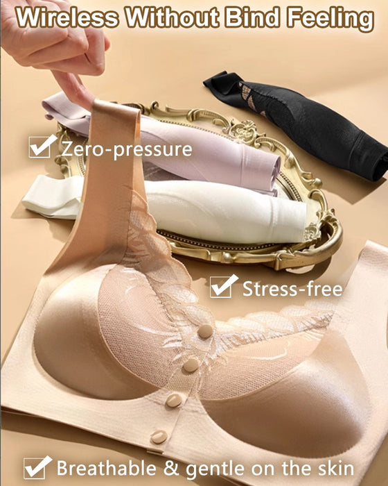 Biustonosz Z Przodu Zapięcie Satyna Koronka