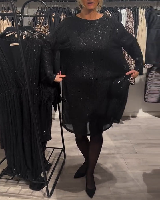 Sukienka Elegancka Z Odkrytymi Plecami I Cekinami