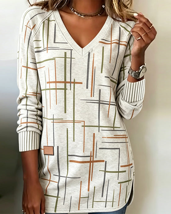 Bluza V-Szyja Linia Rozcięcie