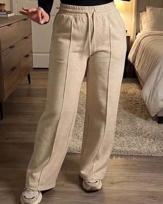 Sweatpants Ściągacz Prosta Noga
