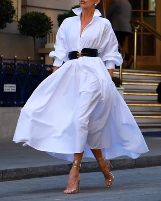 Sukienka w jednolitym kolorze luźna i w pełni swobodna