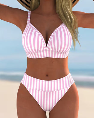 Bikinis W Paski Dwuczęściowy