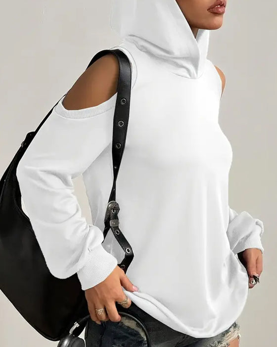 Bluza Z Kapturem Typu Off-The-Shoulder