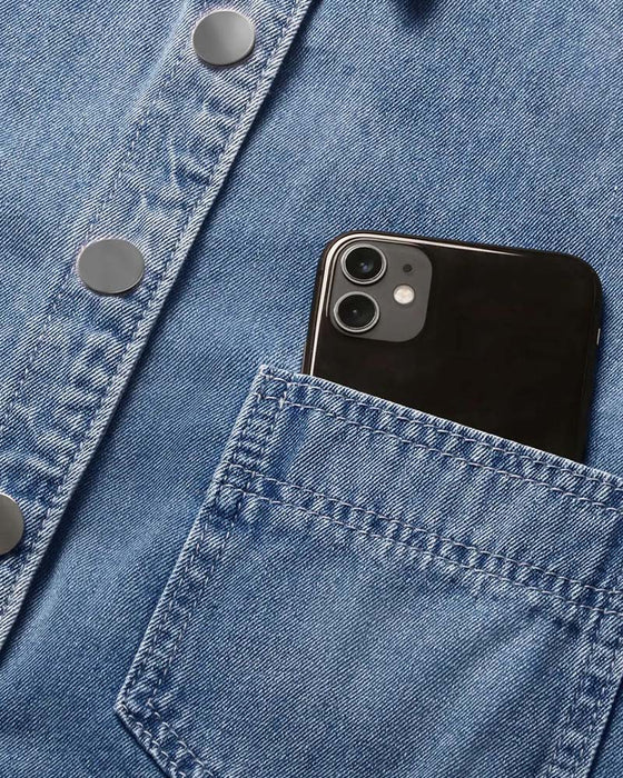 Koszula Zatrzask Denim Rękaw Latarnia Luźna