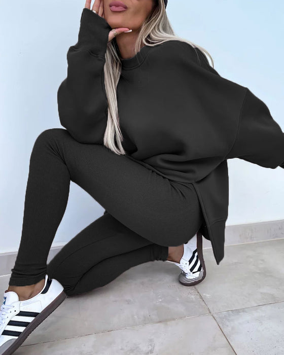 Zestaw Slim Spodnie Luźny Bluza