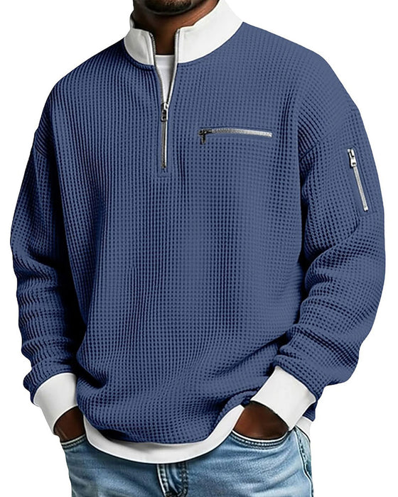 Sweatshirt Stójka Kontrastowy Zamek