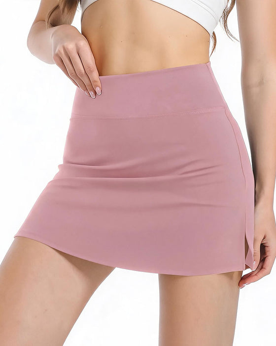 Spódnica Wysoki Stan Proste Rozcięcie Mini Sportowe Krótkie