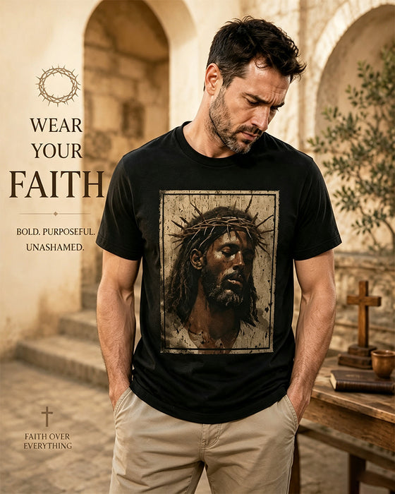 T-Shirt Męski Vintage Czarny Nadruk