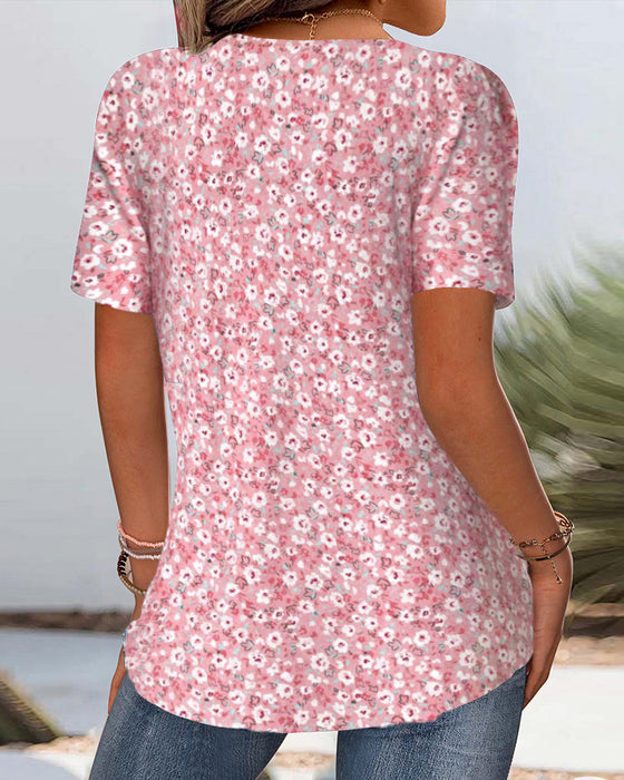 T-Shirt Drukowany Casual Komfort