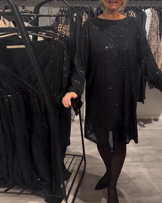 Sukienka Elegancka Z Odkrytymi Plecami I Cekinami