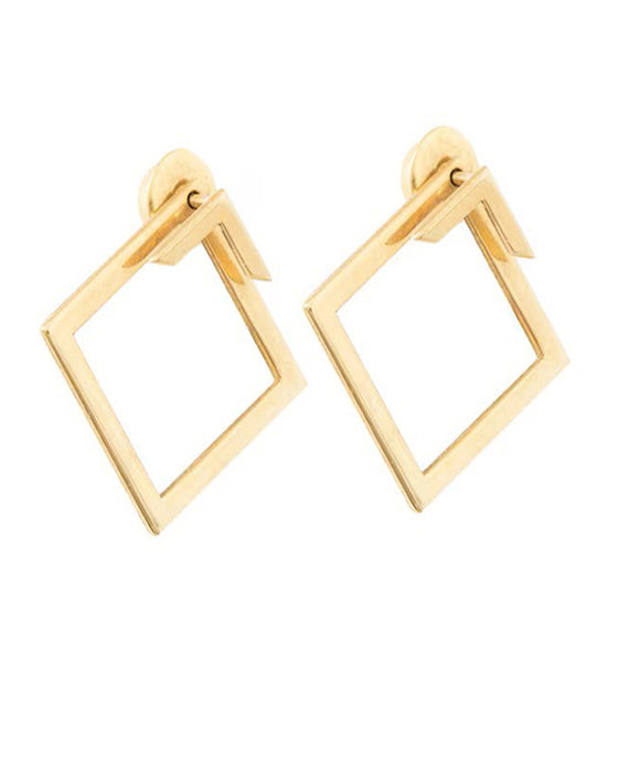 Proste eleganckie kolczyki w kształcie diamentów