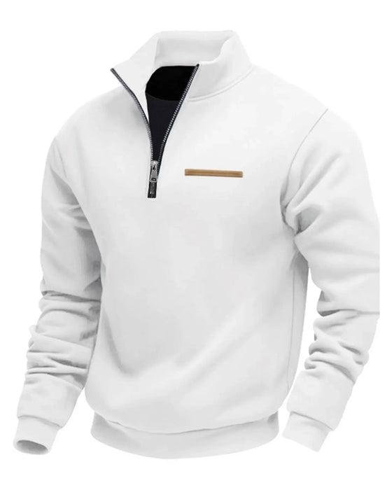 Sweatshirt Jednolity Kolor Stójka Zamek