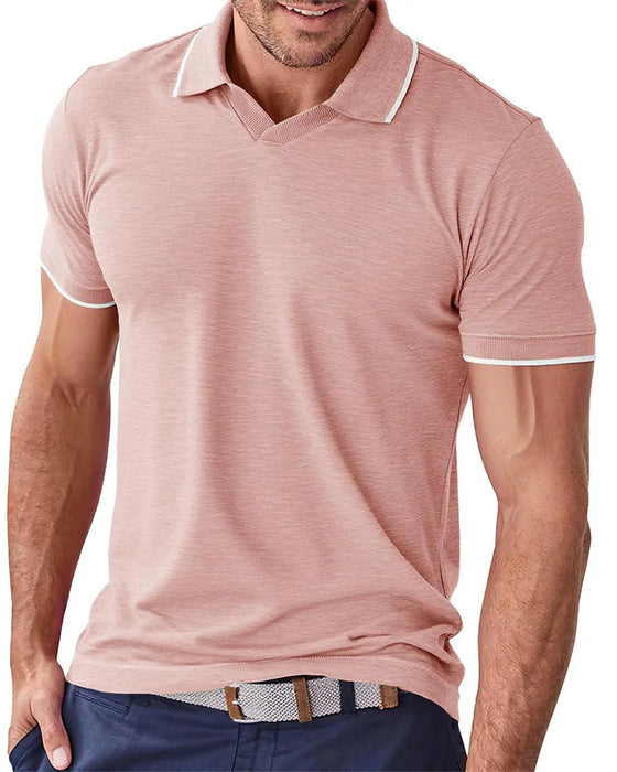 Koszulka Męska T-Shirt, Z Kołnierzykiem, Krótkie Rękawy
