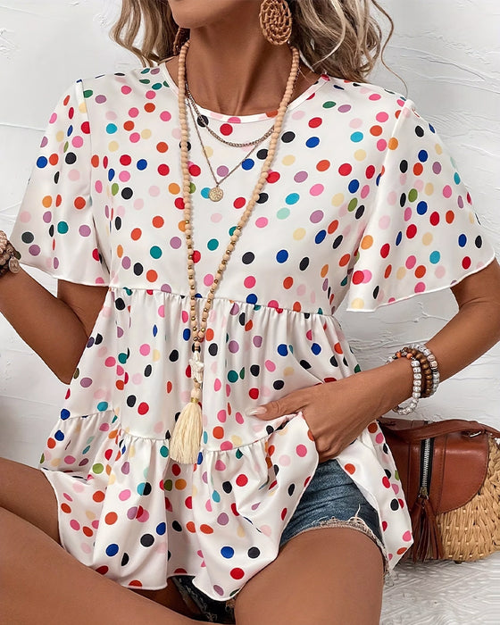 Bluza Kolorowy Polka Dot Babydoll