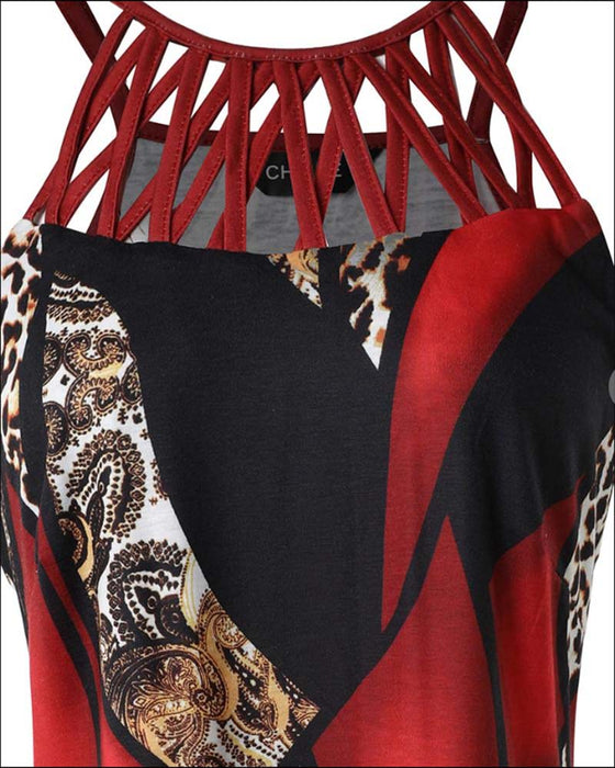 Sukienka w kontrastowym kolorze bez rękawów