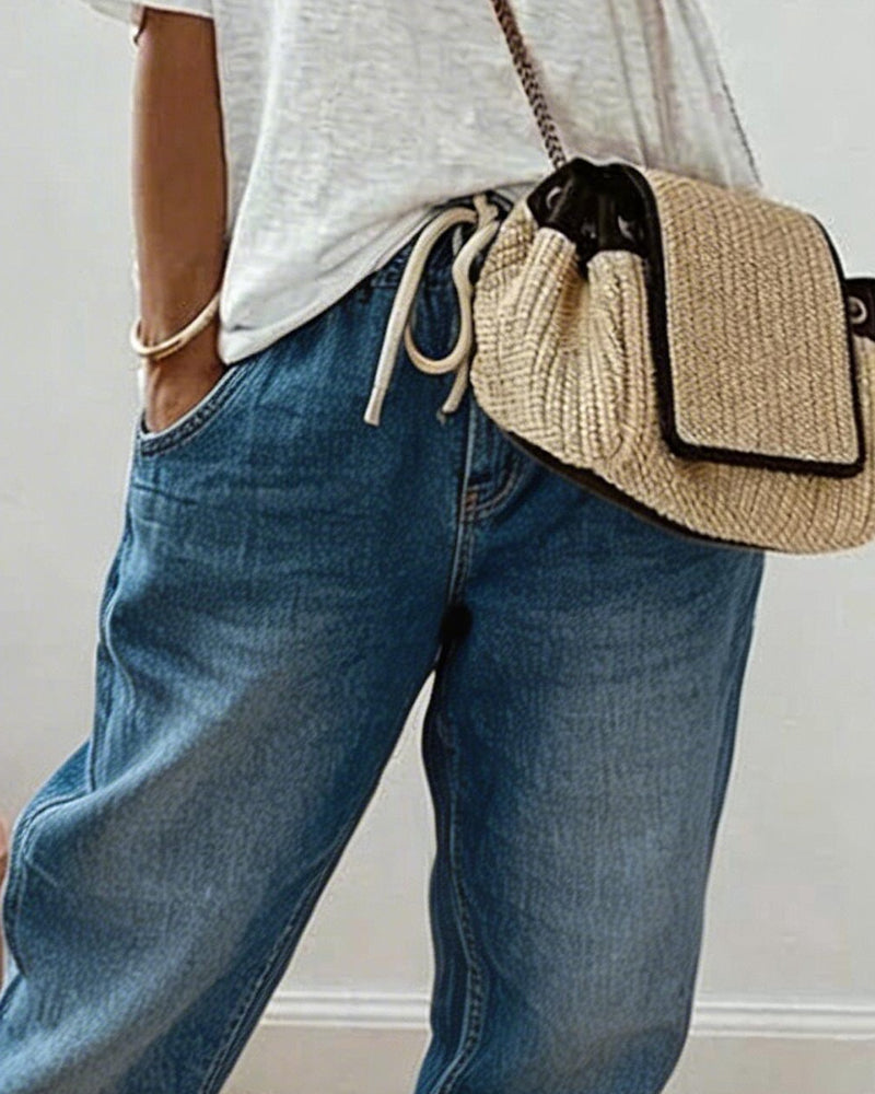 Jeansy Casual Retro Postarzane