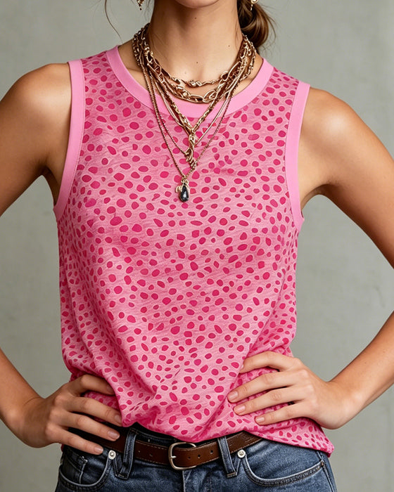 Tank Top Bez Rękawów Polka Dot