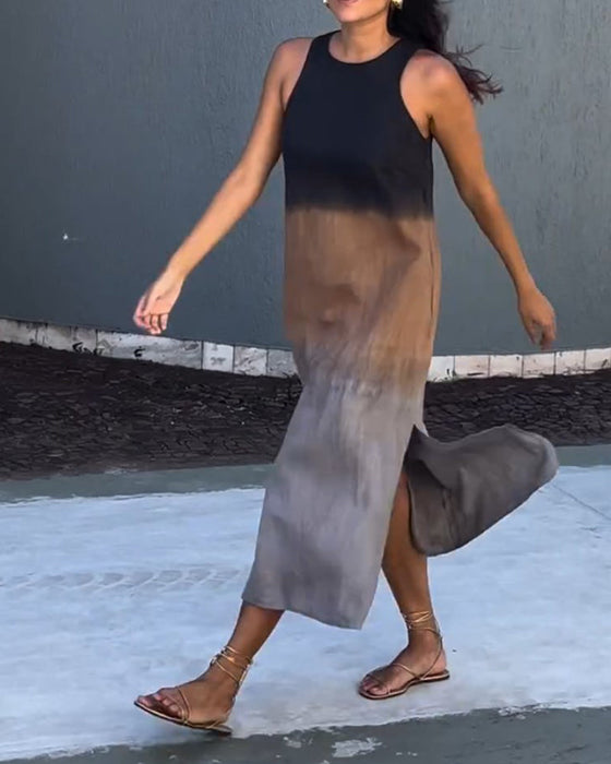 Gradientowa sukienka bez rękawów