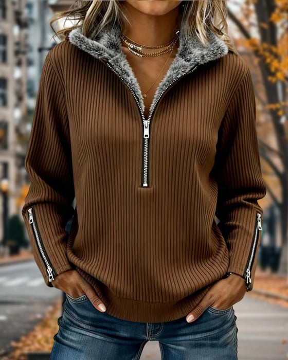 Sweter Półzamek Kołnierz Casual