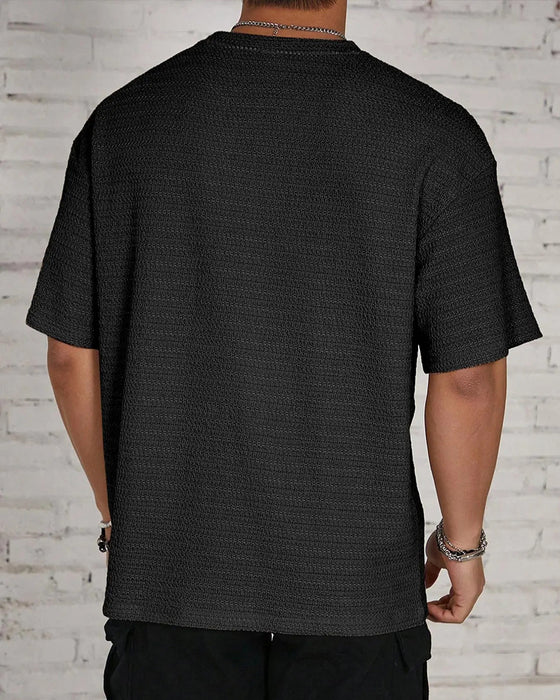 T-Shirt Męski Jednolity Kolor Oddychający Krótki Rękaw