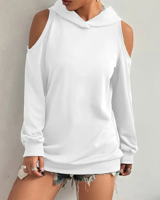 Bluza Z Kapturem Typu Off-The-Shoulder