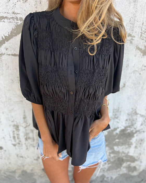 Bluzka Casual Moda Krótki Rękaw Jednolity Kolor