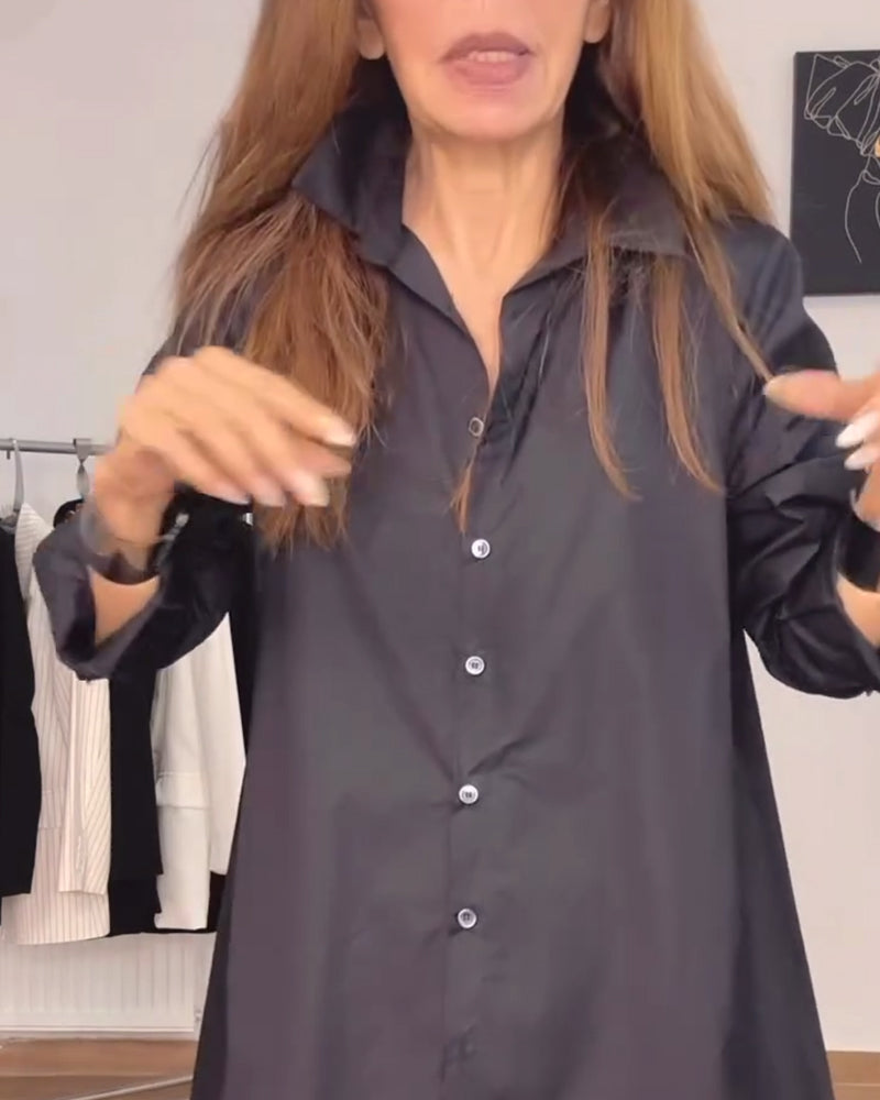 Koszula z nieregularnymi guzikami i luźnymi guzikami