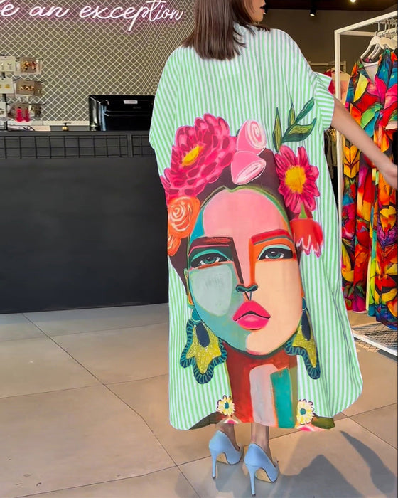 Bluzka z guzikamii rozcięciem w pionowe paski