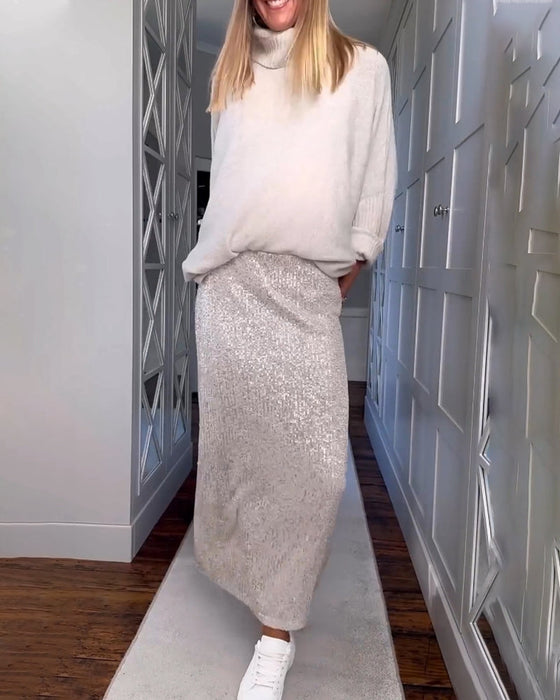 Prosta spódnica w jednolitym kolorze