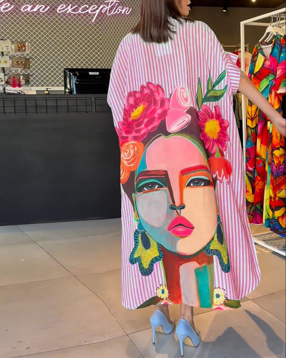 Bluzka z guzikamii rozcięciem w pionowe paski