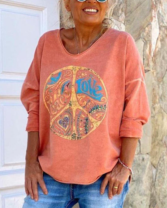 Pomarańczowy top z nadrukiem