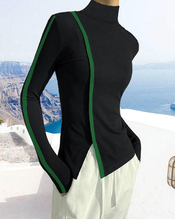 Pulower z golfem i patchworkiem