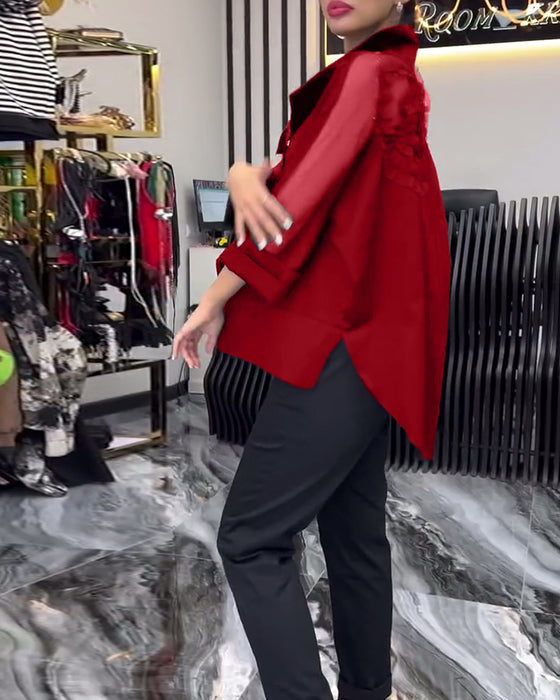 Koronkowa bluzka w patchworkowe kwiaty