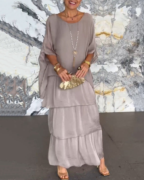 Sukienka o artystycznym stylu i luźnym kroju