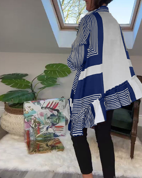 Modna koszula zapinana na guziki o nieregularnym kroju