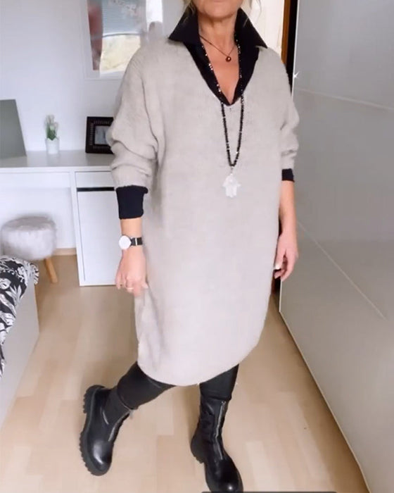 Sukienka koszulowa zapinana na guziki w jednolitym kolorze