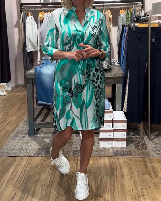 Damska, codzienna, kolorowa sukienka